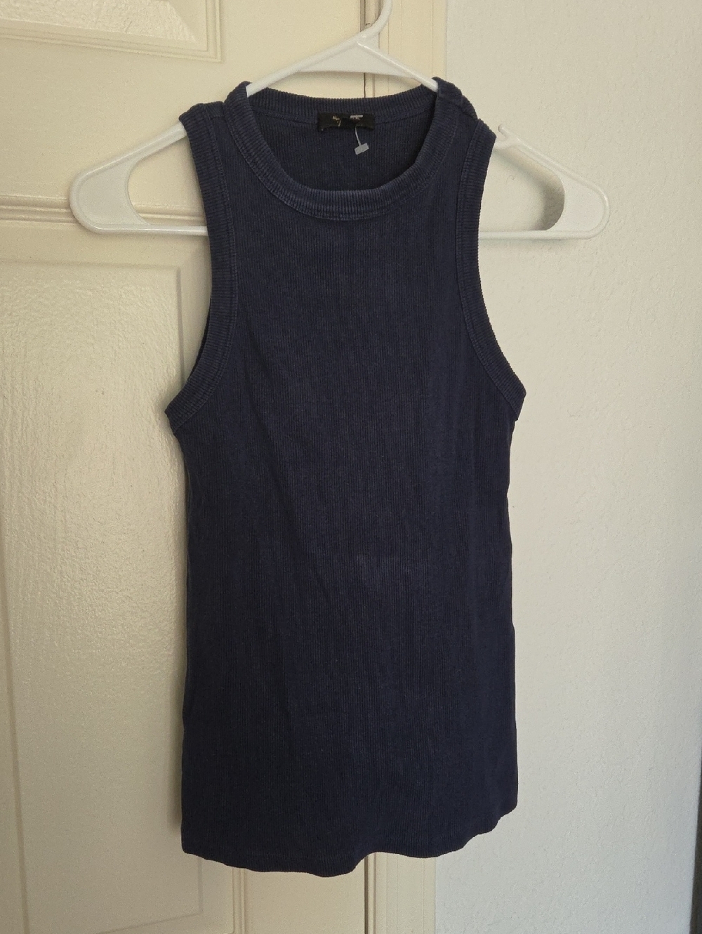 Mossimo Dutti Sleeveless Ribbed Tank Top - Navy Blue Small